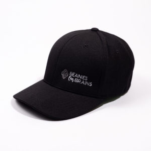 Black cap with Beanie On Brains logo